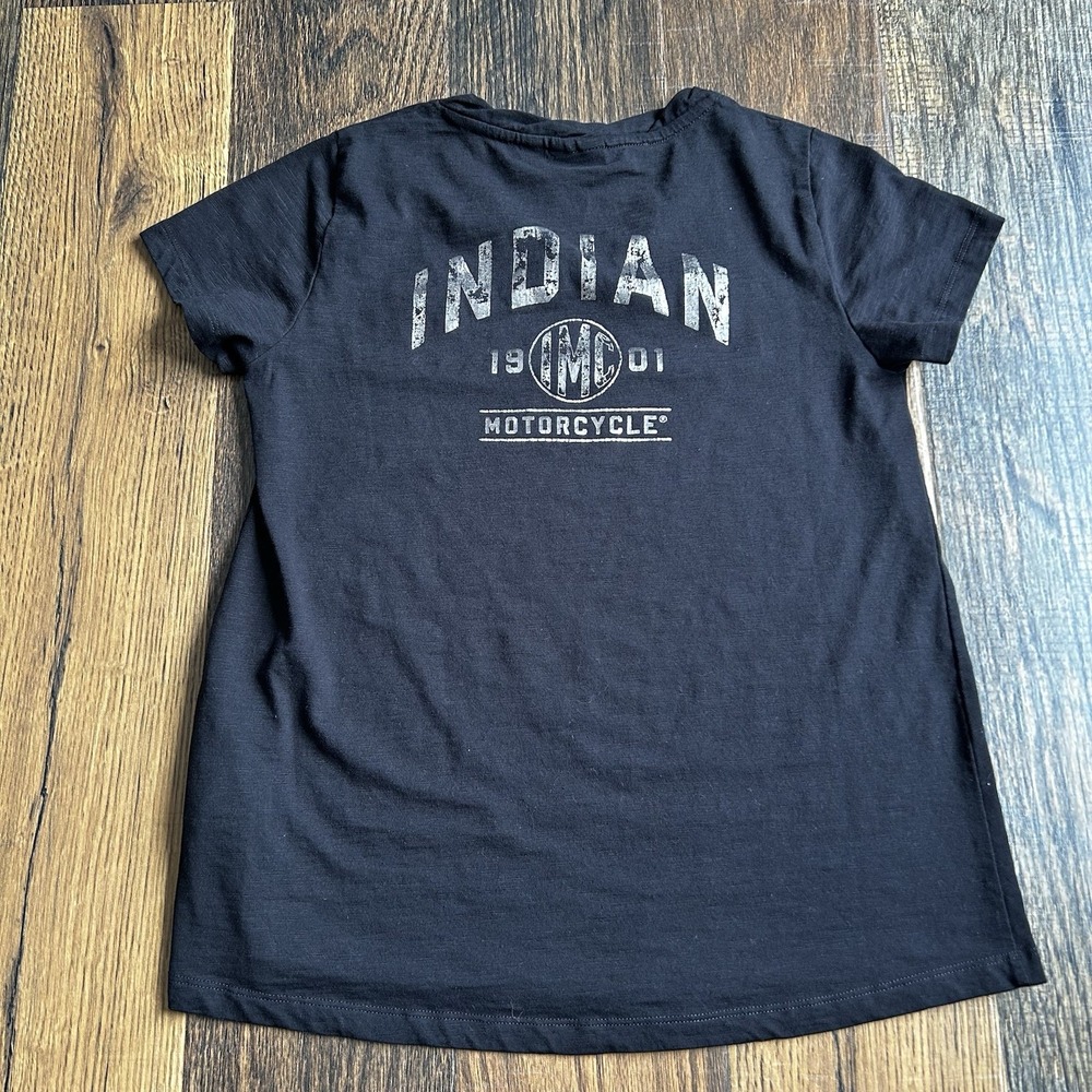 Indian Motorcycle Women's Graphic T‑Shirt Black 1901 Logo Tee Size Small